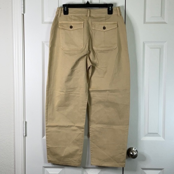 Women's High-Rise Barrel Leg Tan Pants Size 8 - Picture 8 of 11